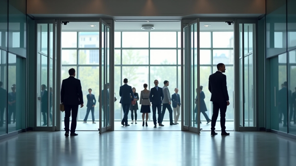 Bundesagentur für Arbeit Gebäude mit modernem Architektur und Menschen im Eingangsbereich