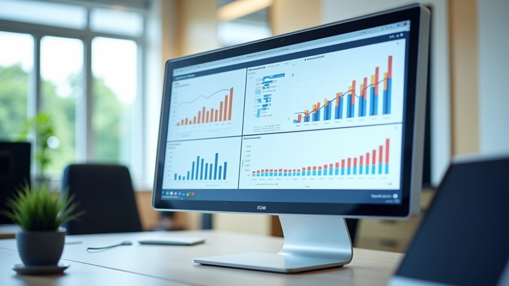 Arbeitsmarktdaten und Statistiken auf einem modernen Computerbildschirm in einem professionellen Büro mit Fensterblick