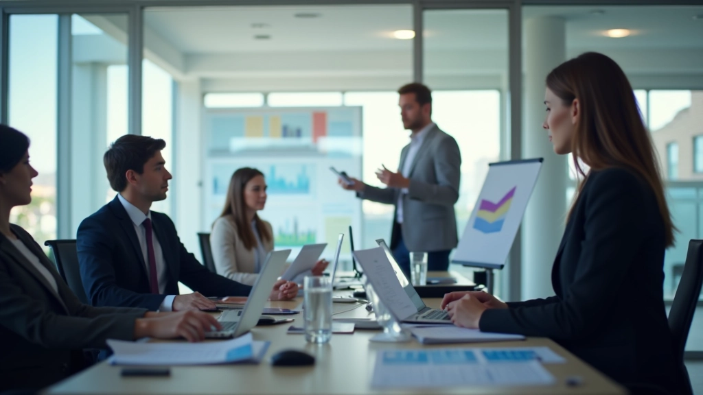 Unser modernes Arbeitsmarktforschungsbüro mit Analysten und Datenvisualisierungen